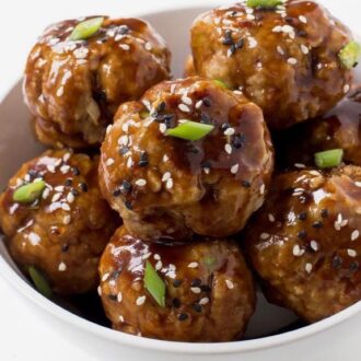 Family style teriyaki meatballs