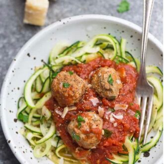 Italian meatballs with zoodles for 2