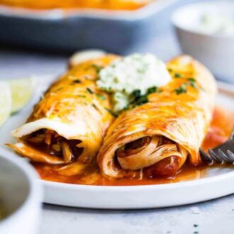 Chicken enchilada for 2