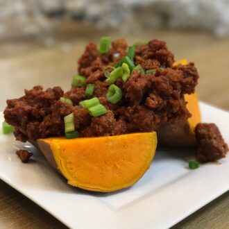 Sloppy Joe stuffed sweet potato for 2