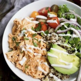 Buffalo chicken bowl for 2