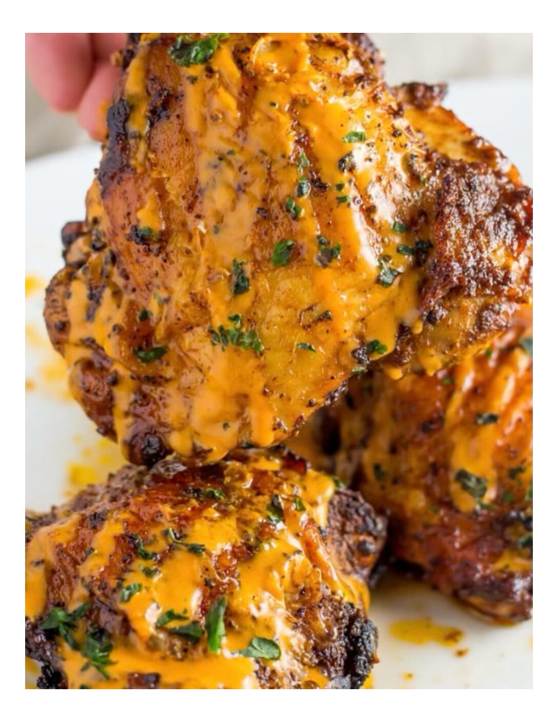 Buffalo chicken with roasted blue cheese Brussels Fam 2