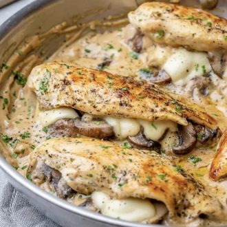 Mushroom & Cheese Stuffed Chicken Fam 2