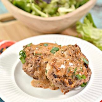 Feta burger with tomato cream sauce fam 2