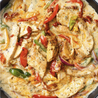 Garlic Pesto Chicken Skillet