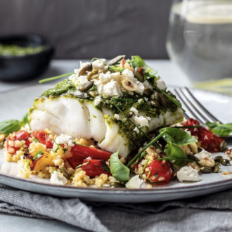 Pesto Baked White fish