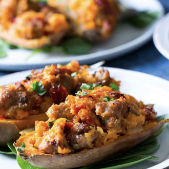 Pizza Stuffed Sweet potato