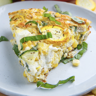 Corn & Zucchini Goat Cheese Quiche